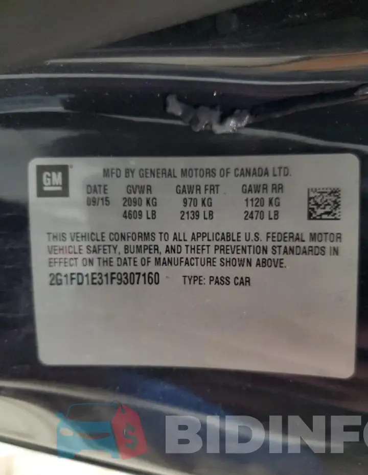 2G1FD1E31F9307160 Photo# 12