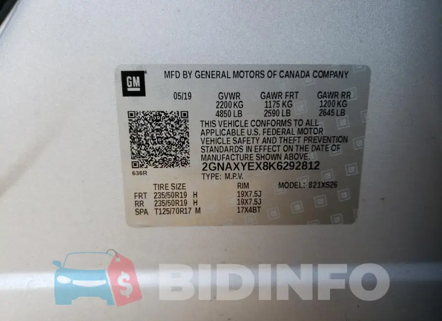 2GNAXYEX8K6292812 Photo# 12