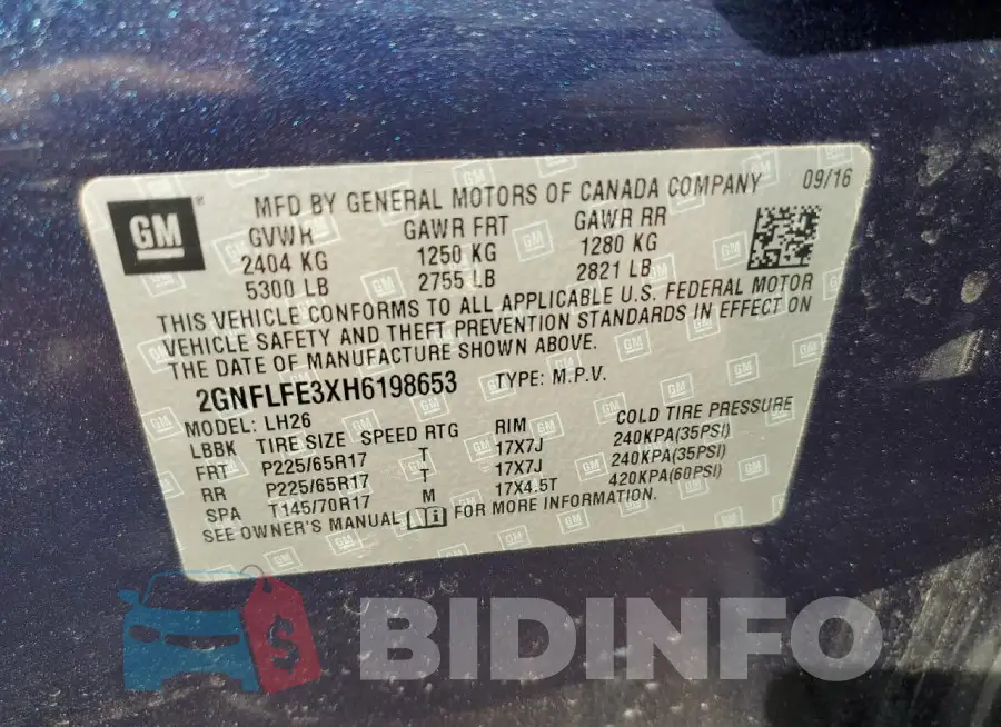 2GNFLFE3XH6198653 Photo# 13