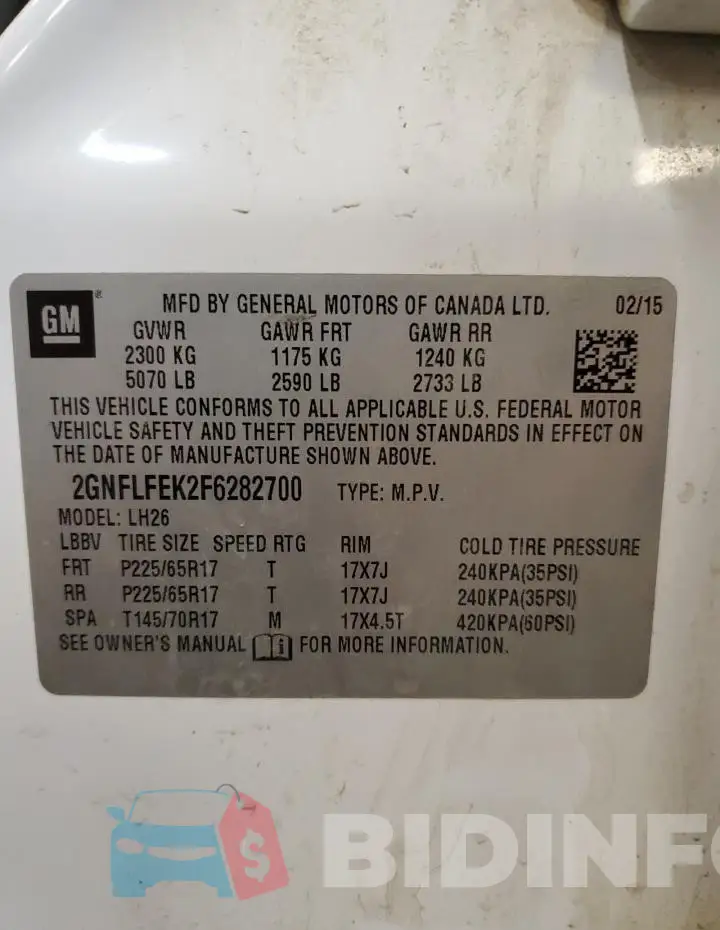 2GNFLFEK2F6282700 Photo# 13