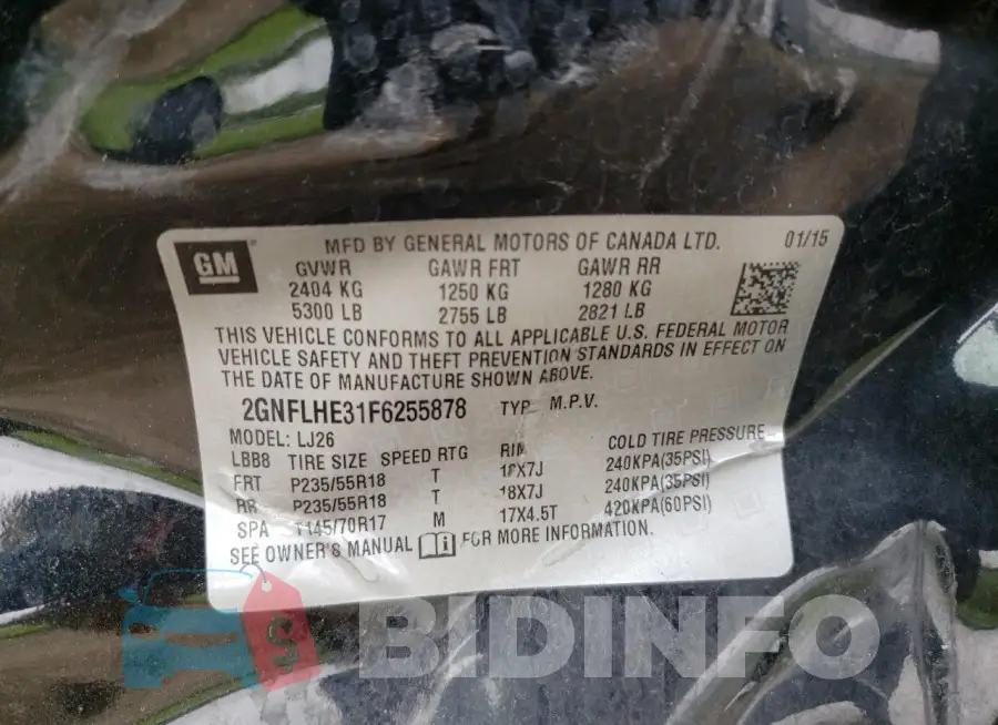 2GNFLHE31F6255878 Photo# 13