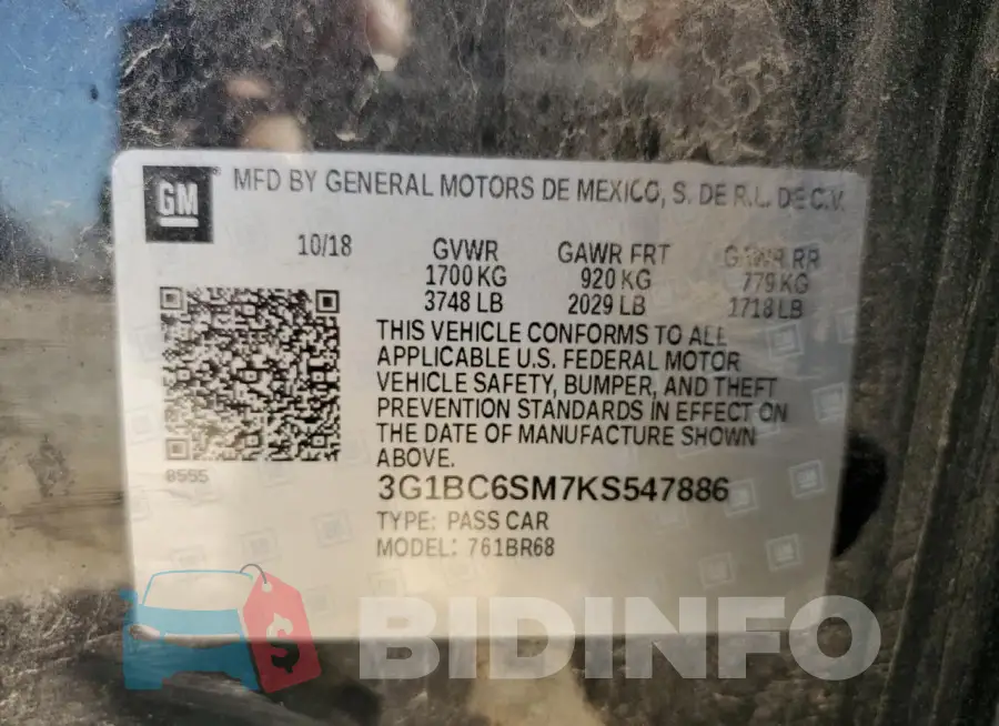 3G1BC6SM7KS547886 Photo# 12