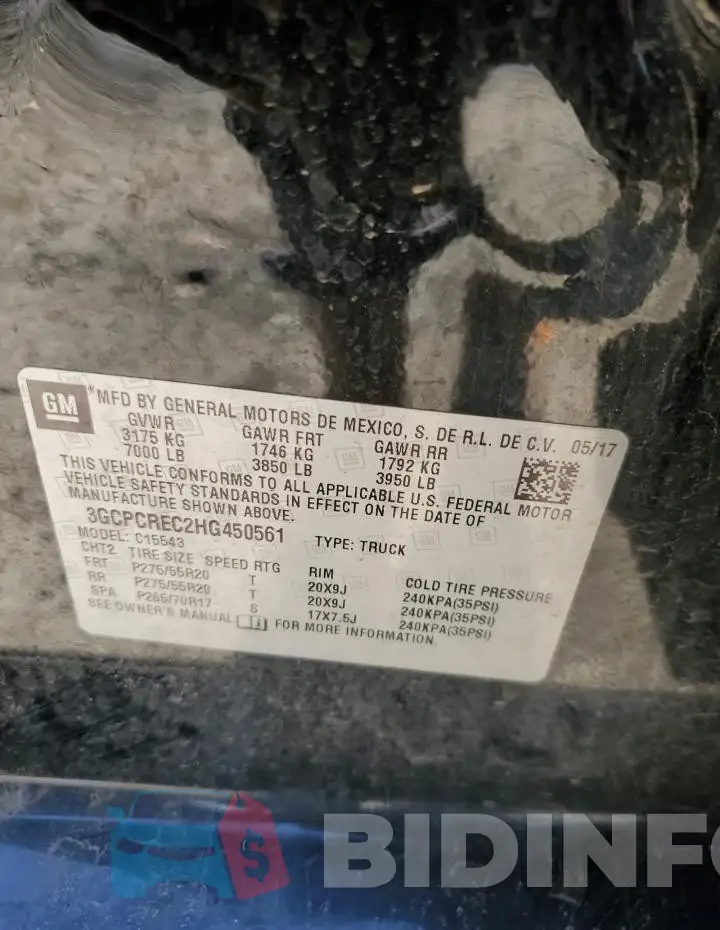 3GCPCREC2HG450561 Photo# 13