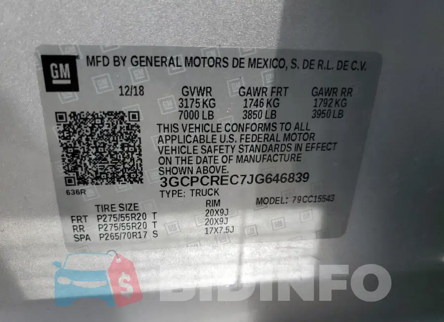 3GCPCREC7JG646839 Photo# 12