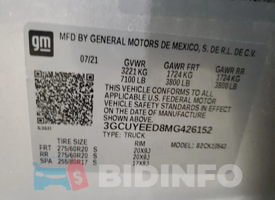 3GCUYEED8MG426152 Photo# 12