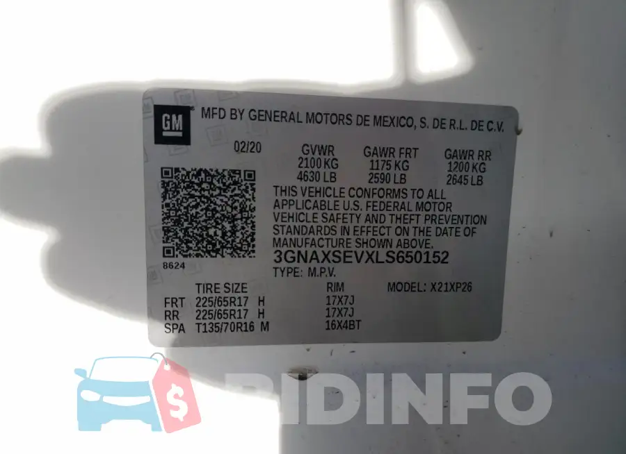 3GNAXSEVXLS650152 Photo# 14