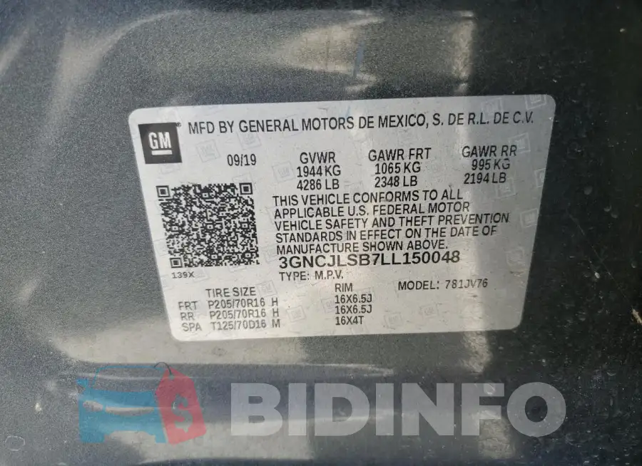 3GNCJLSB7LL150048 Photo# 13