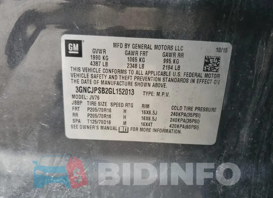 3GNCJPSB2GL152013 Photo# 13
