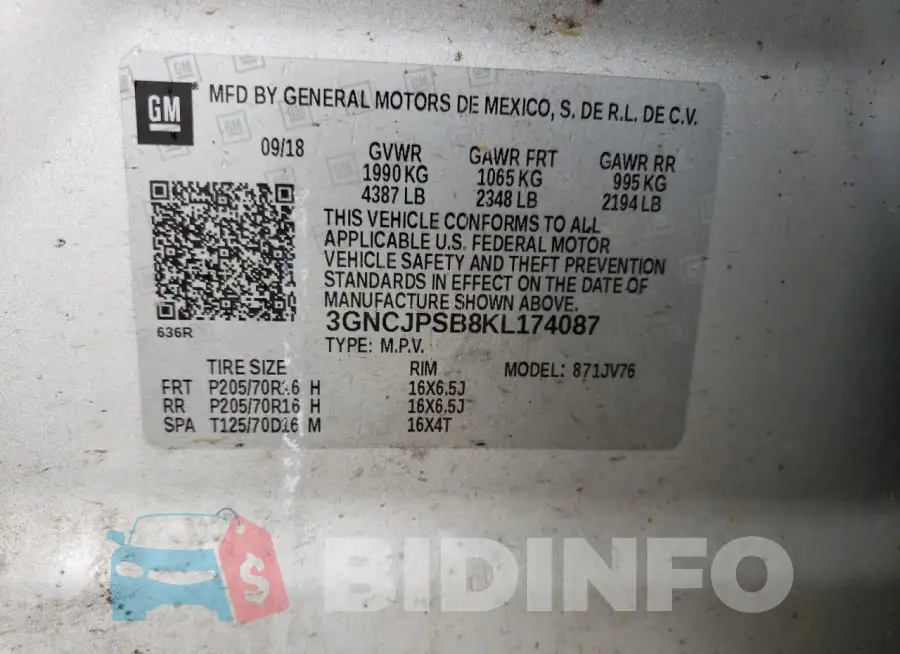 3GNCJPSB8KL174087 Photo# 13