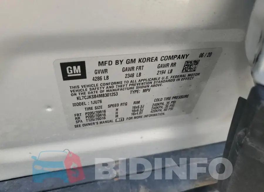 KL7CJKSB4MB301253 Photo# 14