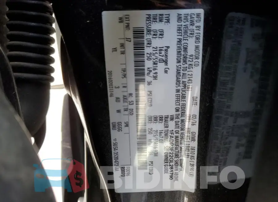 1FADP3F22GL281790 Photo# 12