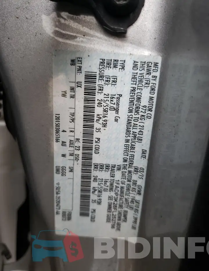 1FADP3K28FL252766 Photo# 13
