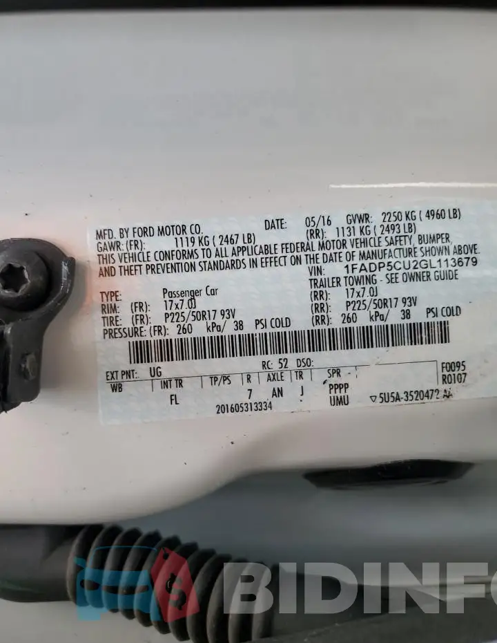 1FADP5CU2GL113679 Photo# 12