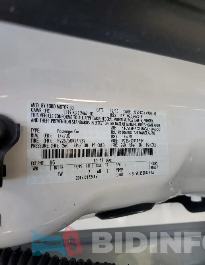 1FADP5CU8GL104050 Photo# 13