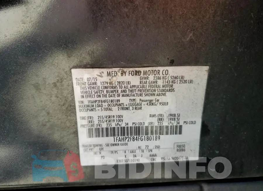 1FAHP2F84FG180189 Photo# 12