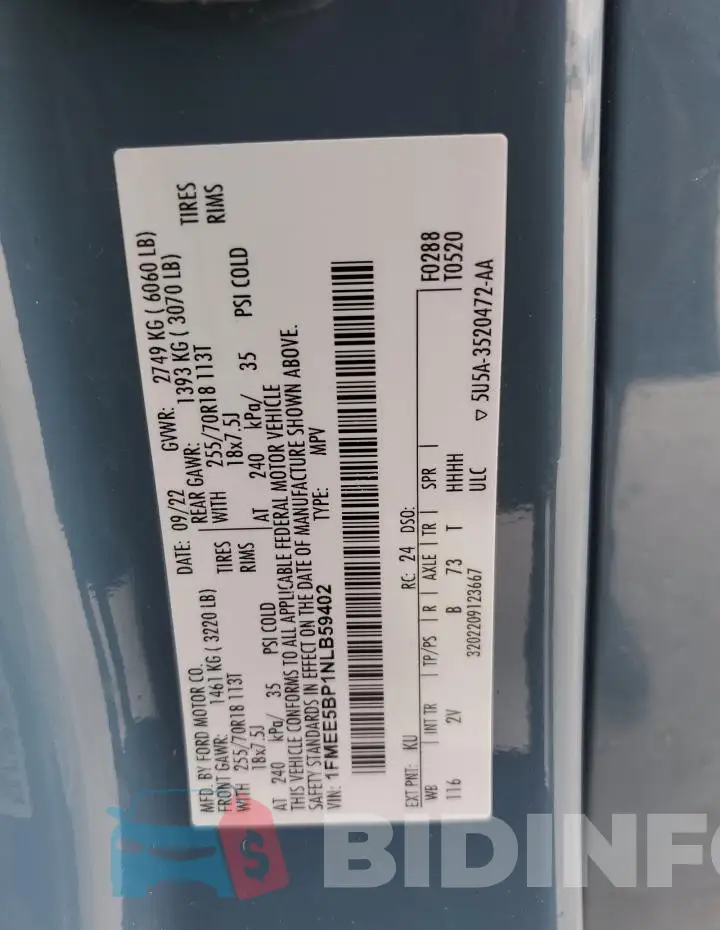 1FMEE5BP1NLB59402 Photo# 13