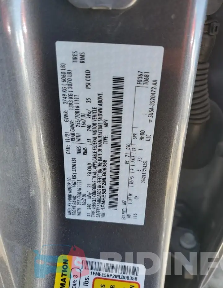 1FMEE5BP2MLB08358 Photo# 13