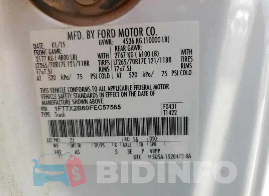 1FT7X2B60FEC57565 Photo# 12