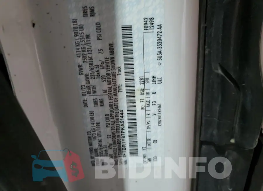 1FTBR1Y87PKA51444 Photo# 14