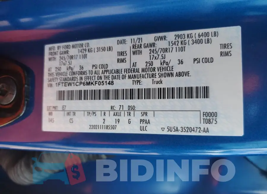 1FTEW1CP6MKF05148 Photo# 12