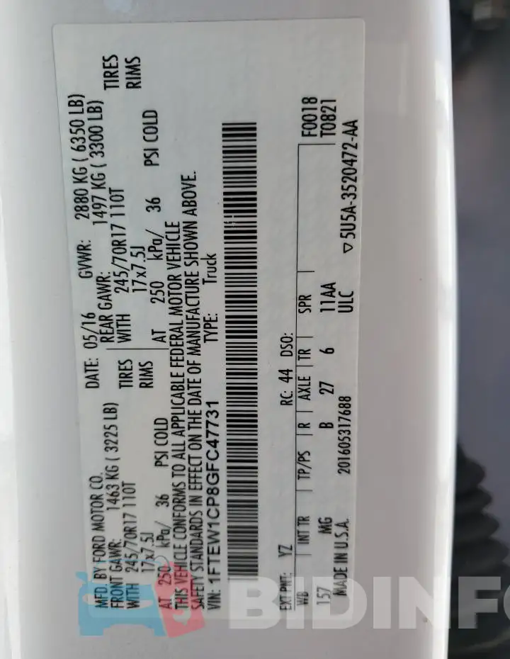 1FTEW1CP8GFC47731 Photo# 12