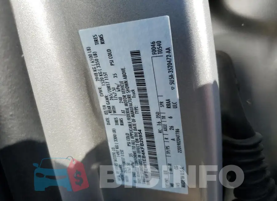 1FTEW1EB4KFB20954 Photo# 12