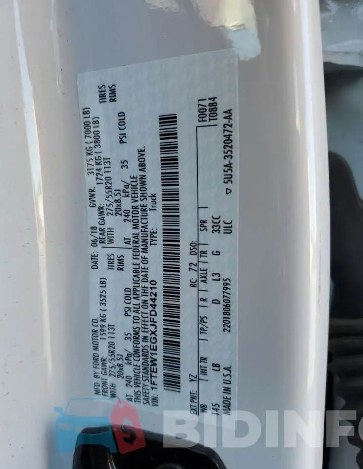 1FTEW1EGXJFD44210 Photo# 12