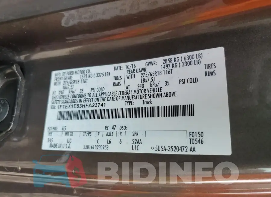 1FTEX1E83HFA23741 Photo# 13
