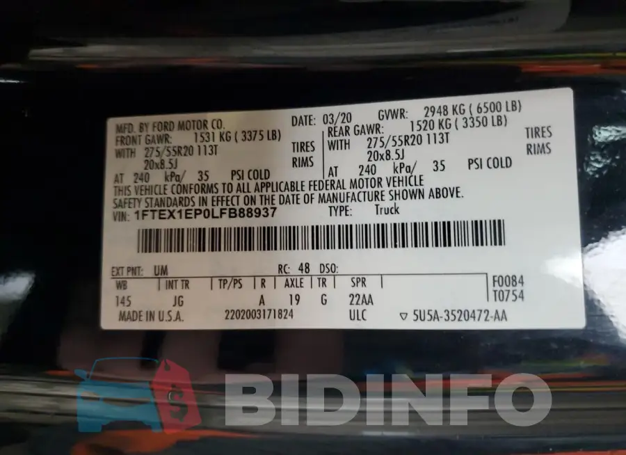1FTEX1EP0LFB88937 Photo# 12