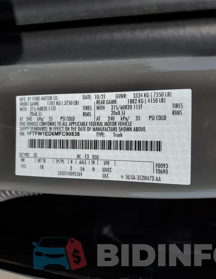 1FTFW1ED6MFC90838 Photo# 12
