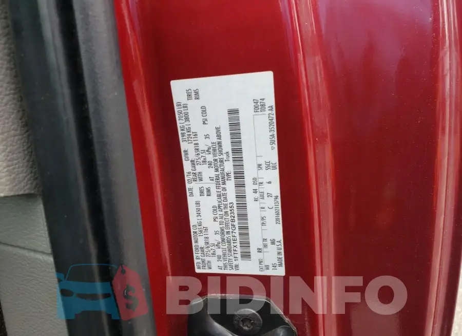 1FTFX1EF7GFB23553 Photo# 12