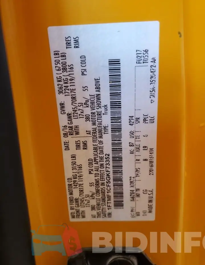1FTMF1CF5GKF73352 Photo# 12
