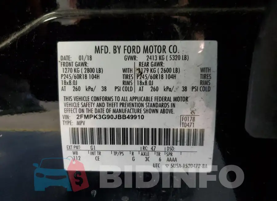 2FMPK3G90JBB49910 Photo# 13