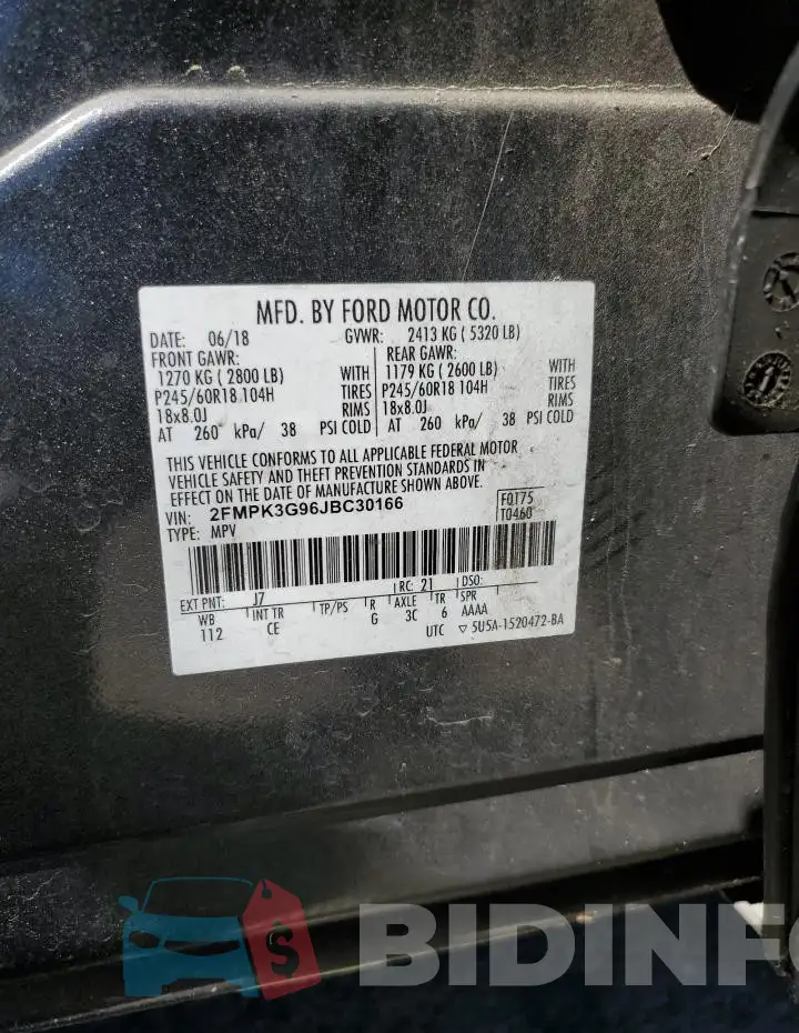 2FMPK3G96JBC30166 Photo# 12