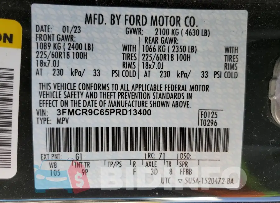 3FMCR9C65PRD13400 Photo# 13