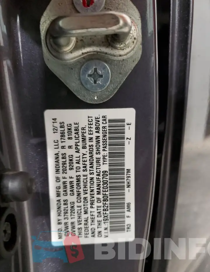 19XFB2F80FE030709 Photo# 12