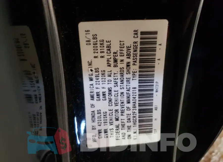 1HGCR2F38HA042018 Photo# 13