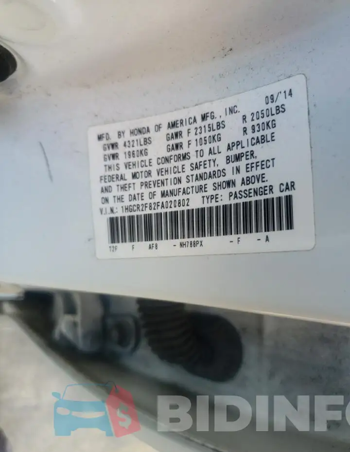 1HGCR2F82FA020802 Photo# 12