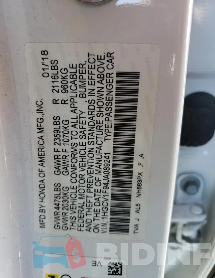 1HGCV1F94JA089241 Photo# 13