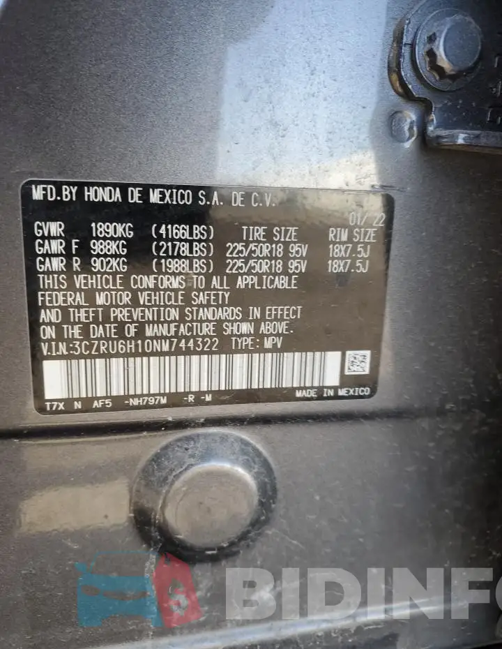 3CZRU6H10NM744322 Photo# 12