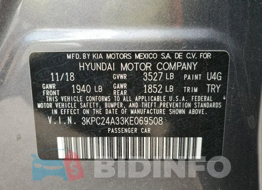 3KPC24A33KE069508 Photo# 12