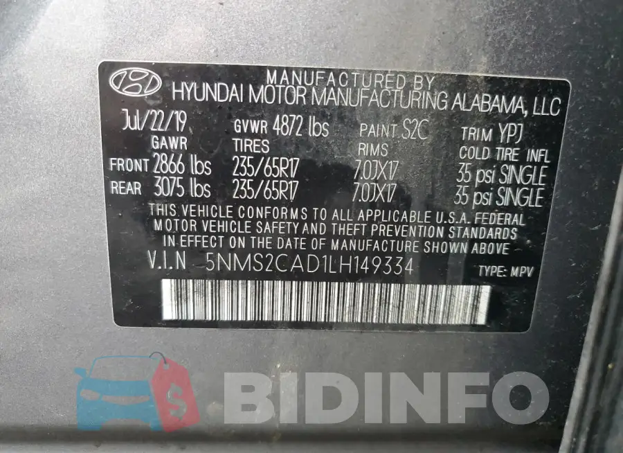 5NMS2CAD1LH149334 Photo# 13