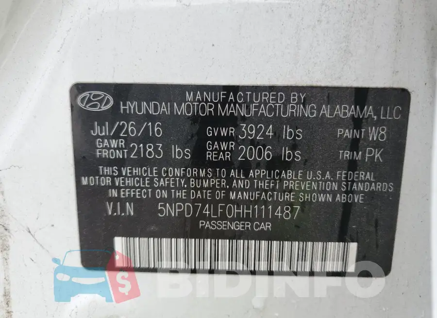 5NPD74LF0HH111487 Photo# 13