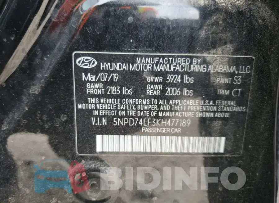 5NPD74LF3KH477189 Photo# 12