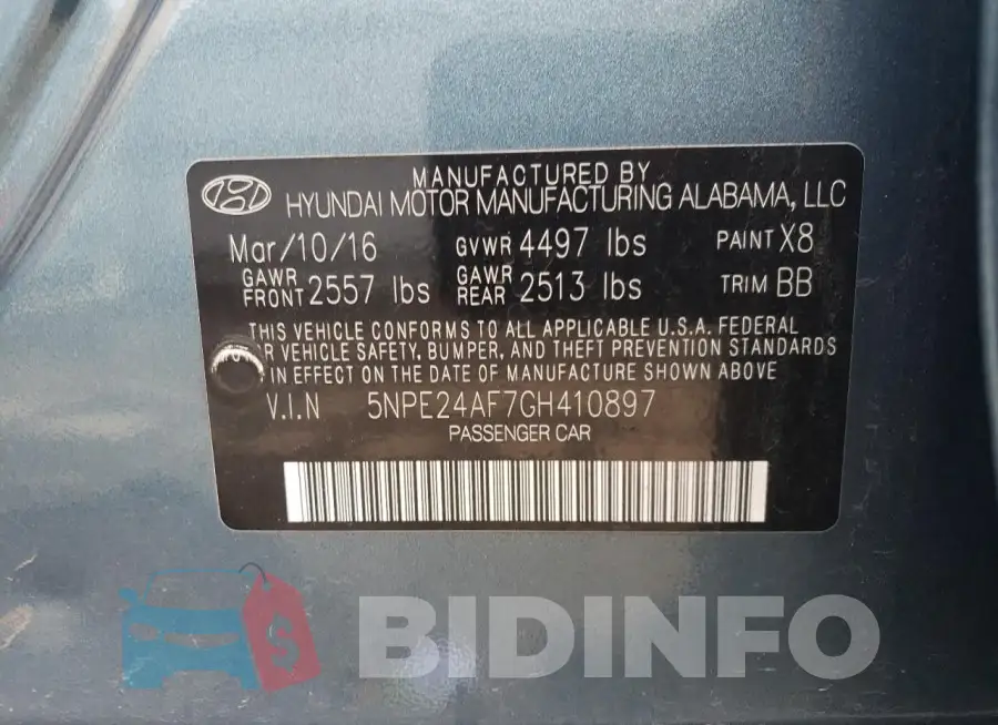 5NPE24AF7GH410897 Photo# 12