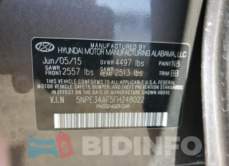 5NPE34AF5FH248022 Photo# 12