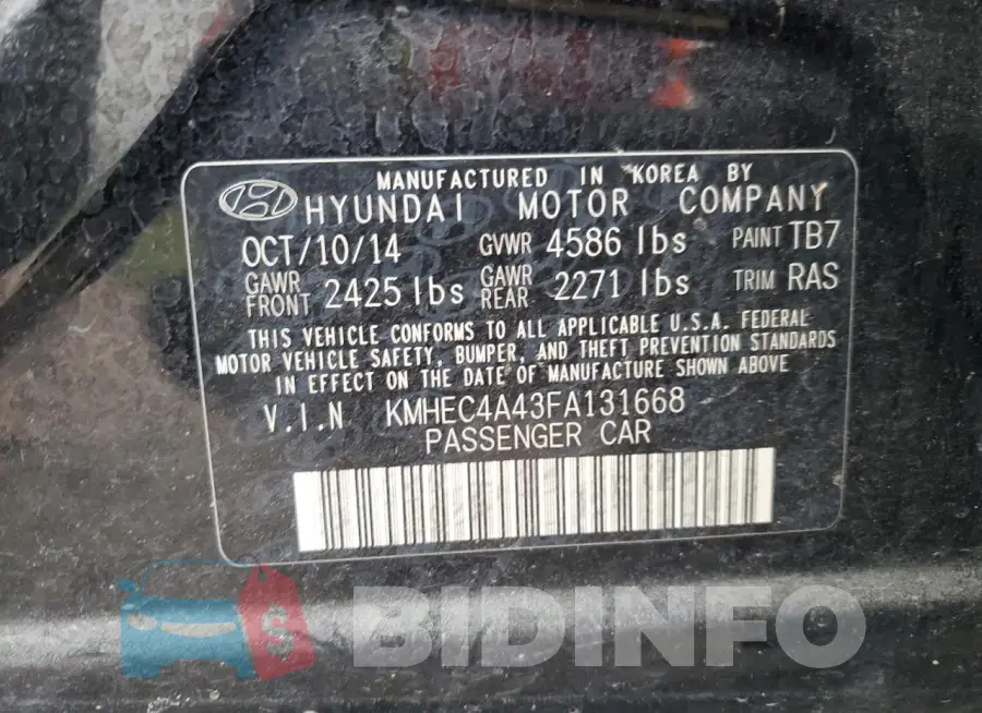 KMHEC4A43FA131668 Photo# 12