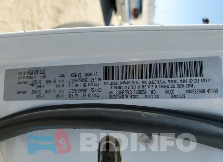 3C6UR5FL3LG138550 Photo# 13