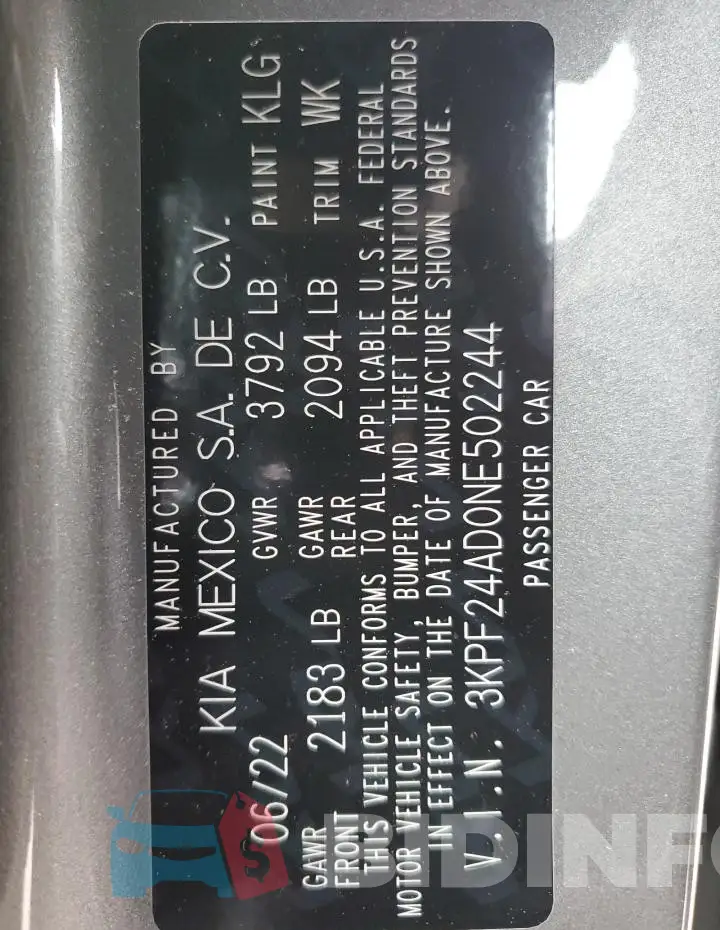 3KPF24AD0NE502244 Photo# 13