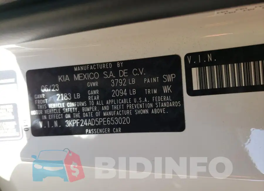 3KPF24AD5PE653020 Photo# 12